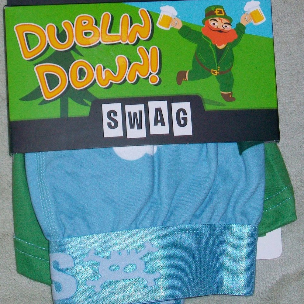 Swag Saint Patrick's Dublin Down Rainbow Pot Gold Leprechaun Theme Boxer Briefs
